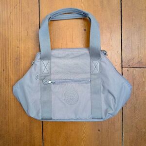 Kipling Grey canvas handbag purse tote CLEAN! *no charm or shoulder strap